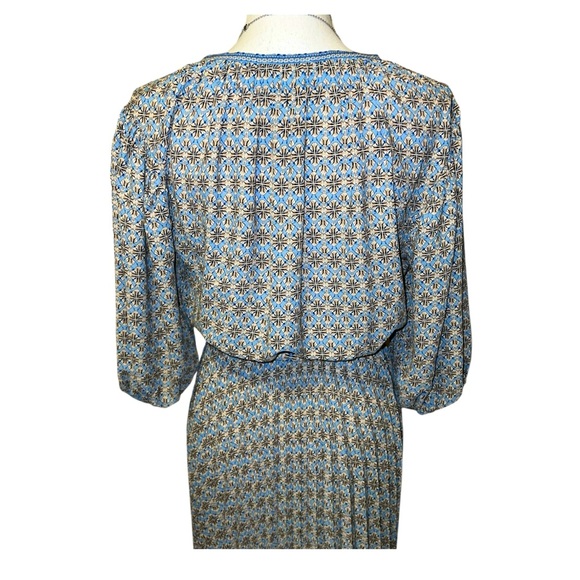 Max Studio Blue Pleated Maxi Dress